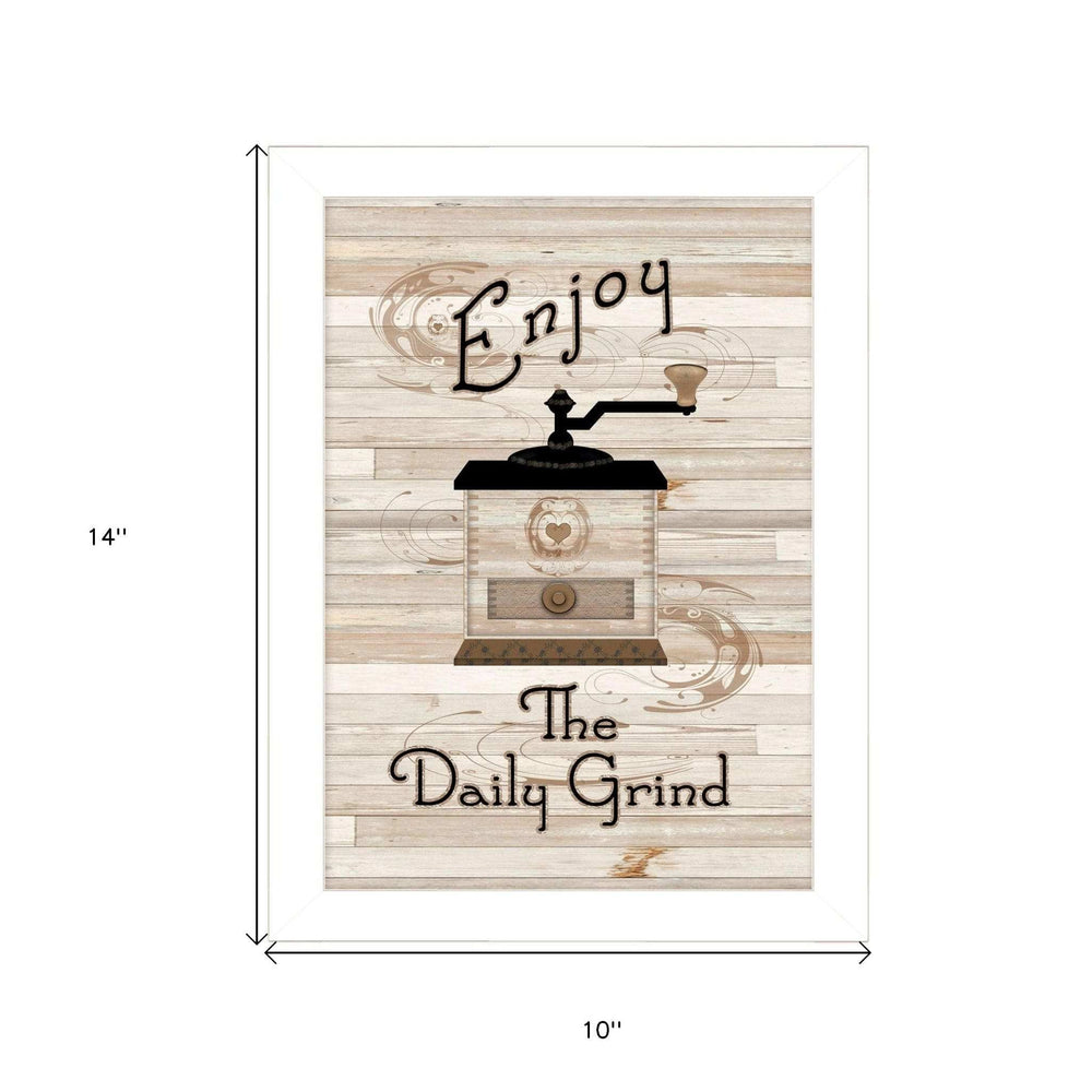 The Daily Grind 4 White Framed Print Kitchen Wall Art - Homeroots - Flyclothing LLC