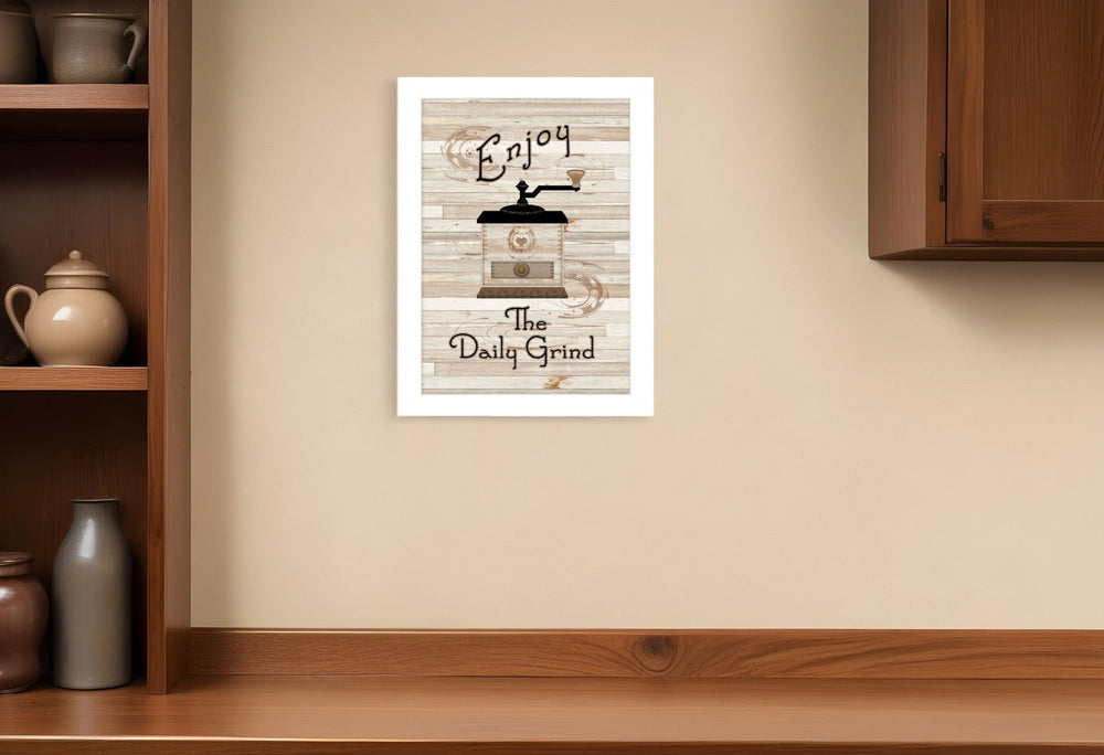 The Daily Grind 4 White Framed Print Kitchen Wall Art - Homeroots
