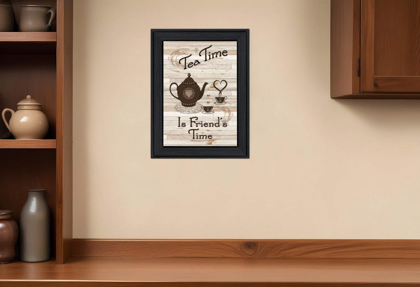 Tea Time 2 Black Framed Print Kitchen Wall Art - Homeroots - Flyclothing LLC