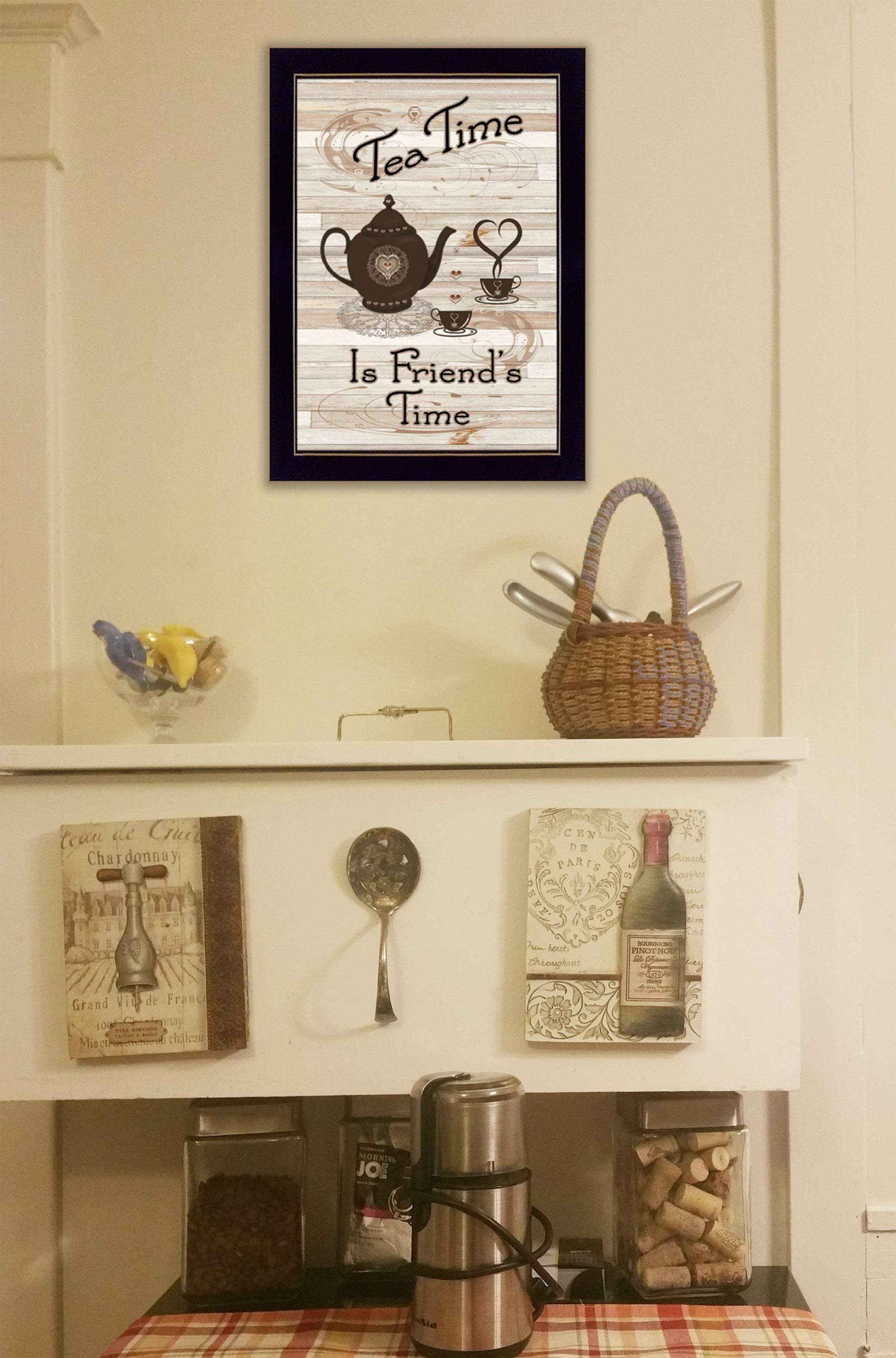 Tea Time 3 Black Framed Print Kitchen Wall Art - Homeroots - Flyclothing LLC