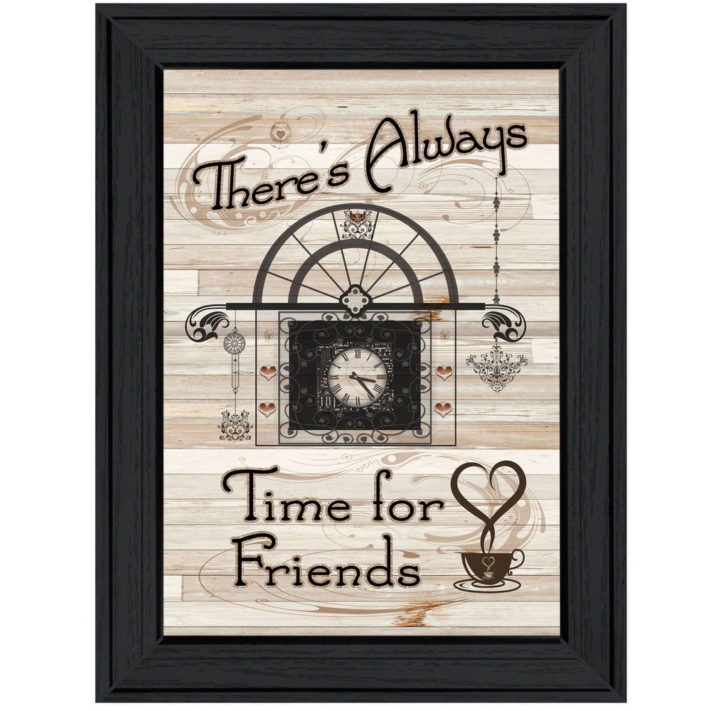Time for Friends 2 Black Framed Print Kitchen Wall Art - Homeroots
