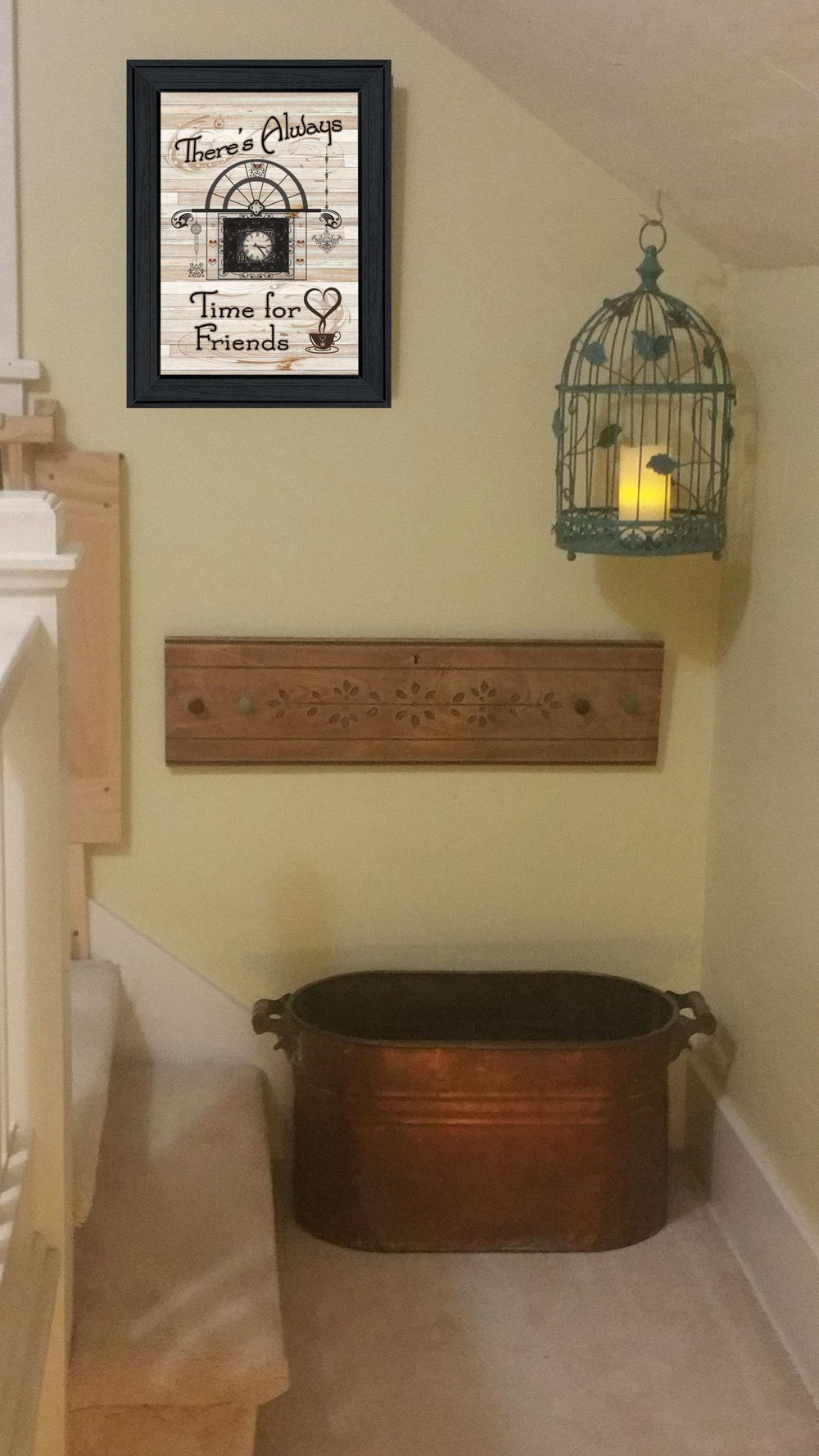 Time for Friends 2 Black Framed Print Kitchen Wall Art - Homeroots - Flyclothing LLC