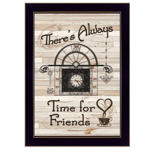 Time for Friends 3 Black Framed Print Kitchen Wall Art - Homeroots - Flyclothing LLC