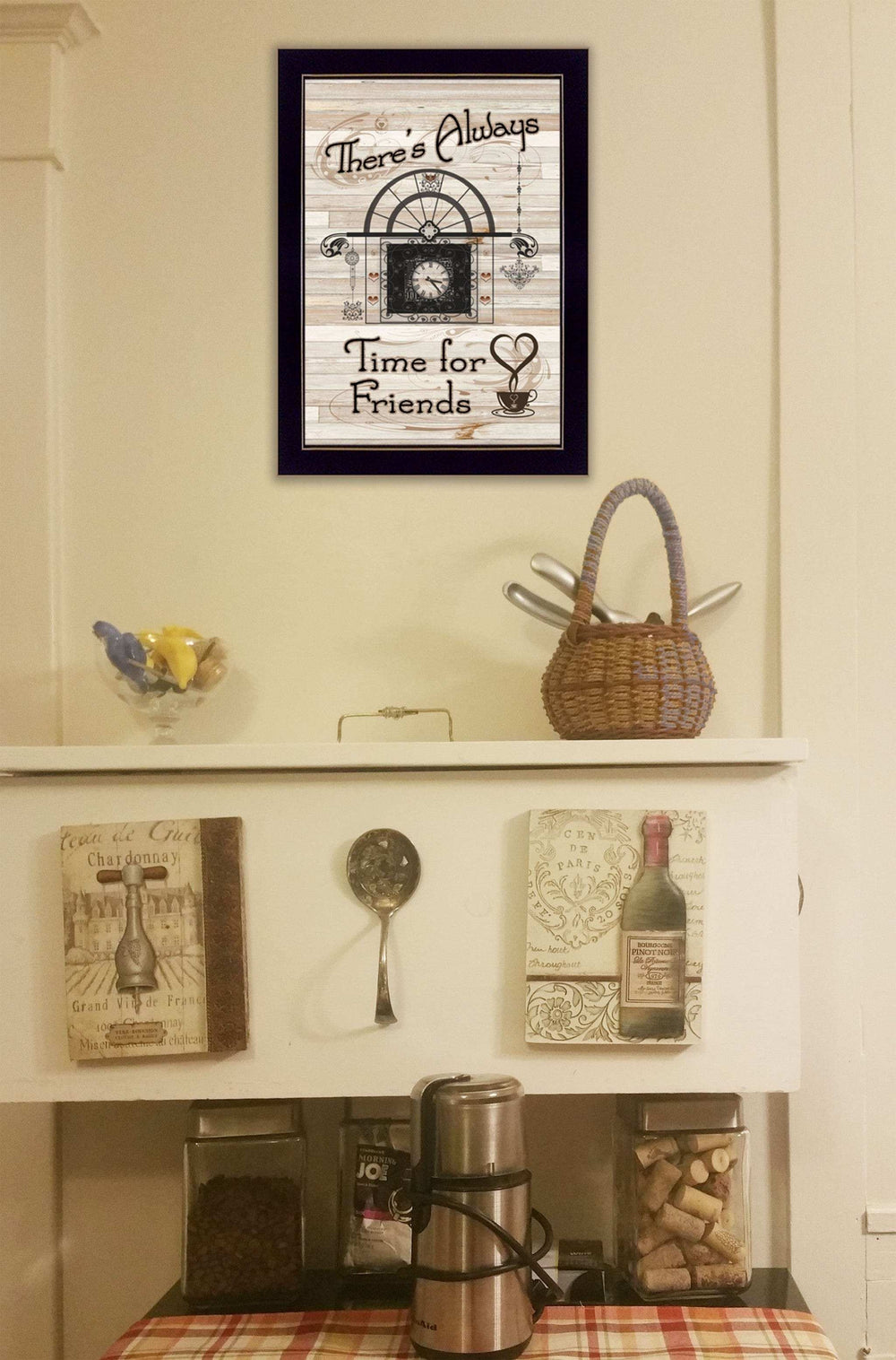 Time for Friends 3 Black Framed Print Kitchen Wall Art - Homeroots - Flyclothing LLC