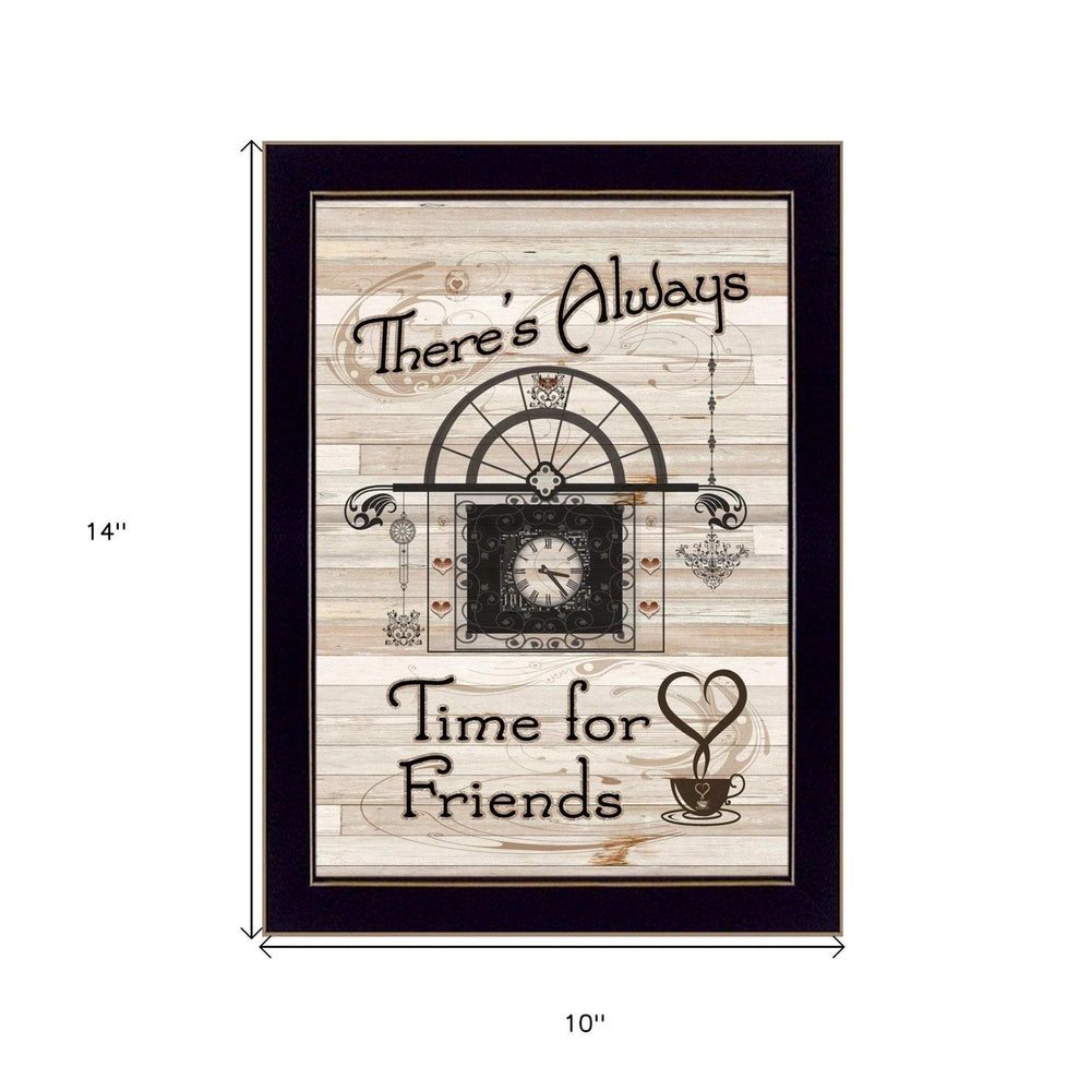 Time for Friends 3 Black Framed Print Kitchen Wall Art - Homeroots - Flyclothing LLC
