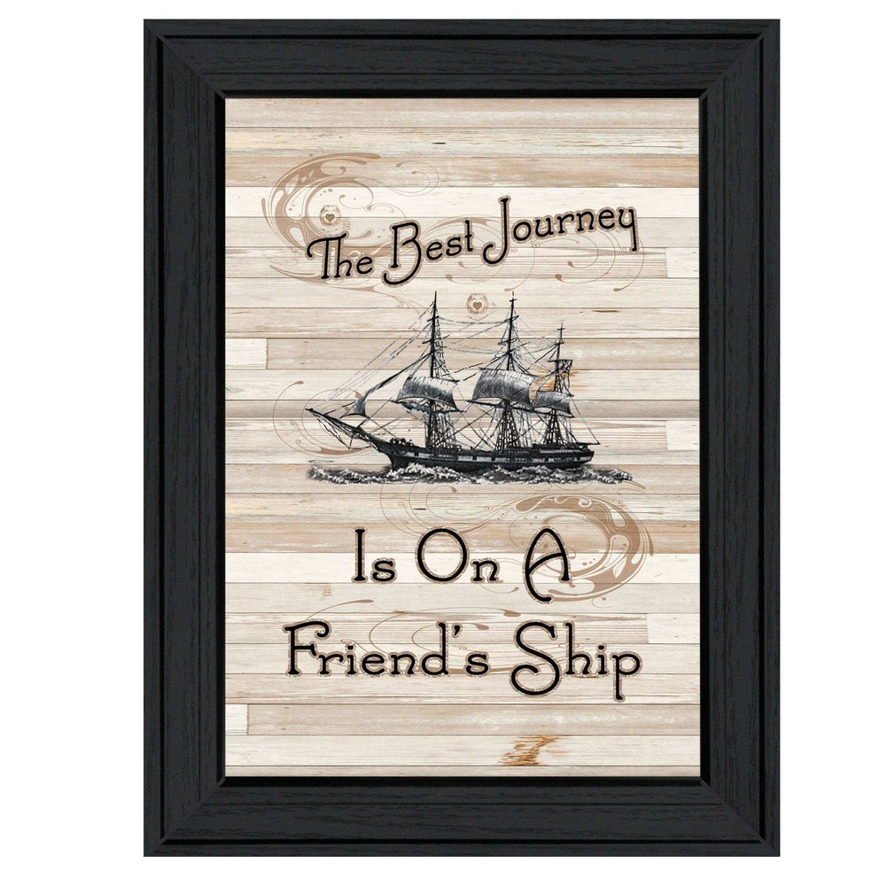 Friendship Journey 1 Black Framed Print Wall Art - Homeroots - Flyclothing LLC