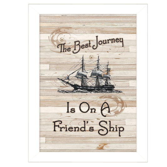 Friendship Journey 3 White Framed Print Wall Art - Homeroots - Flyclothing LLC