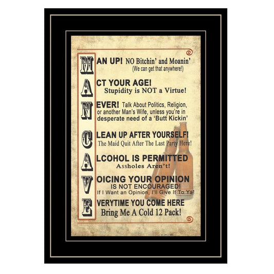 Man Up 1 Black Framed Print Wall Art - Homeroots - Flyclothing LLC