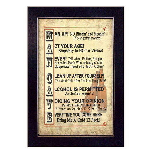 Man Up 2 Black Framed Print Wall Art - Homeroots - Flyclothing LLC