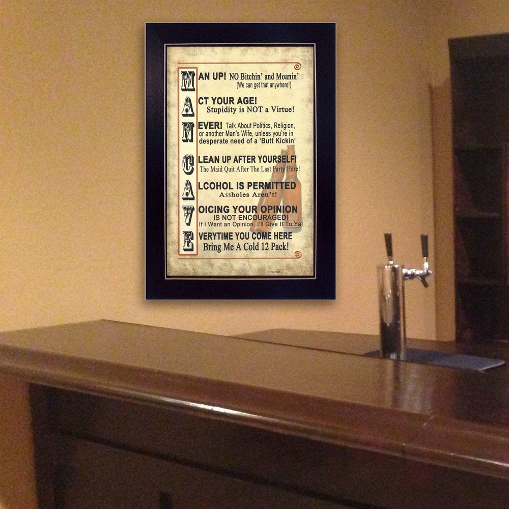 Man Up 2 Black Framed Print Wall Art - Homeroots - Flyclothing LLC