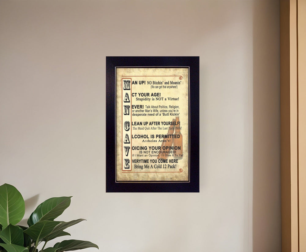 Man Up 2 Black Framed Print Wall Art - Homeroots