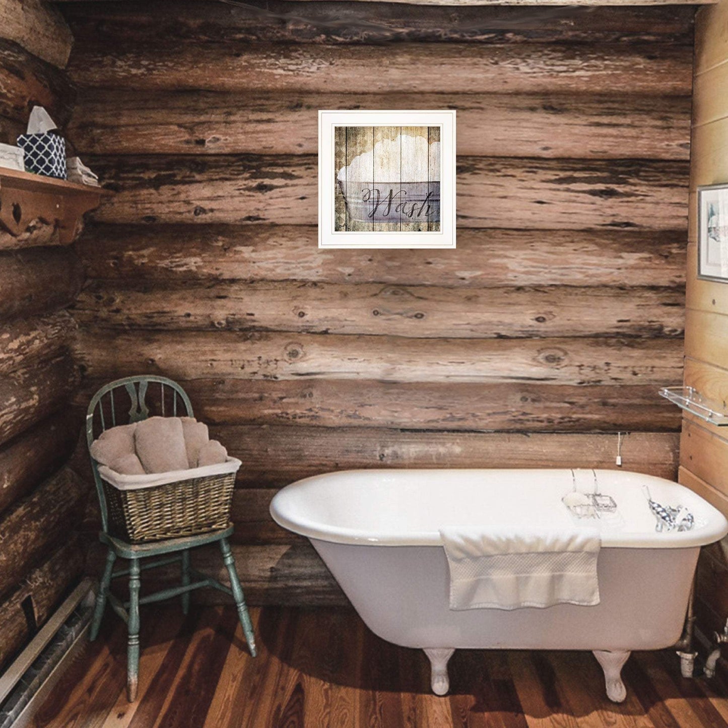 Wash 1 White Framed Print Bathroom Wall Art - Homeroots - Flyclothing LLC