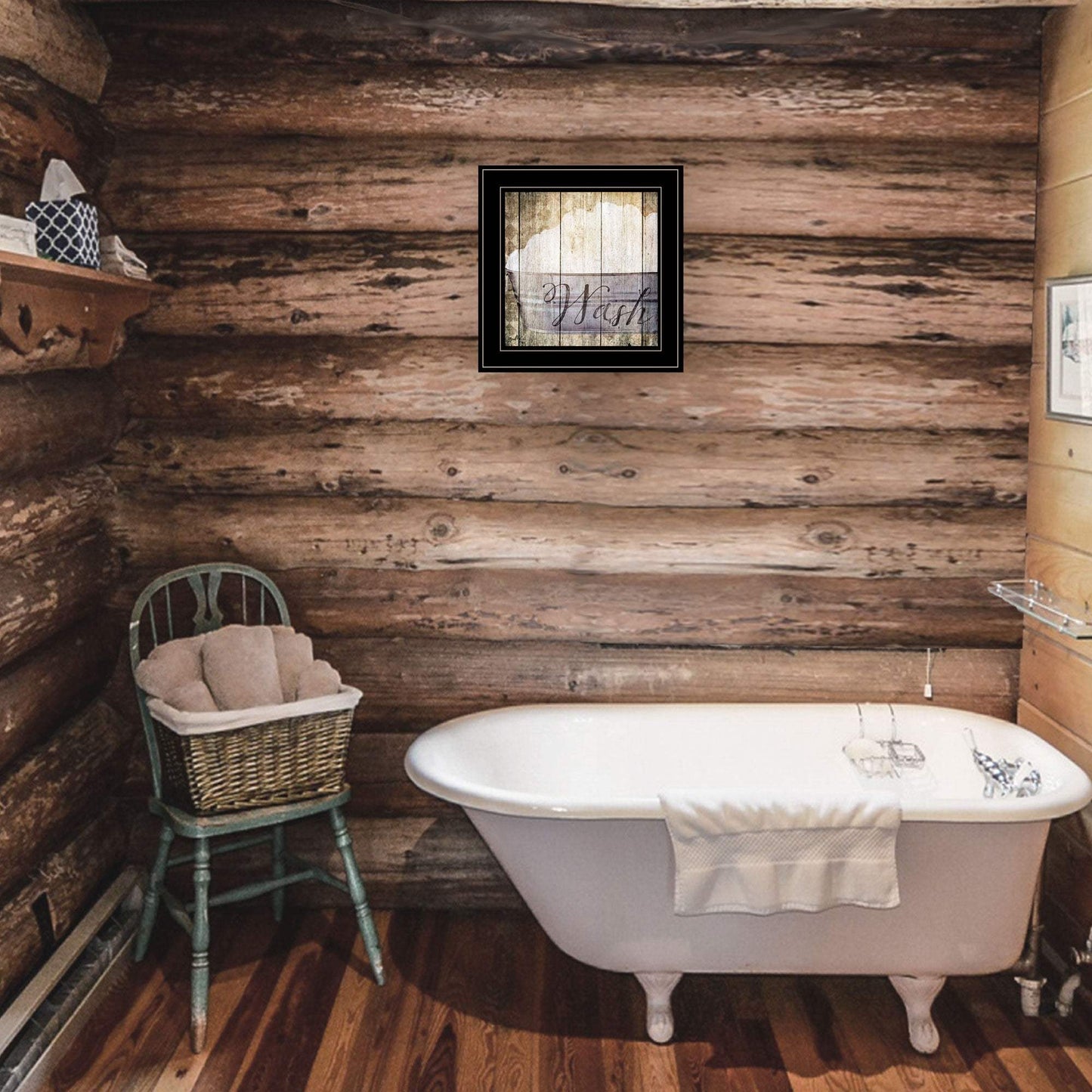 Wash 2 Black Framed Print Bathroom Wall Art - Homeroots - Flyclothing LLC
