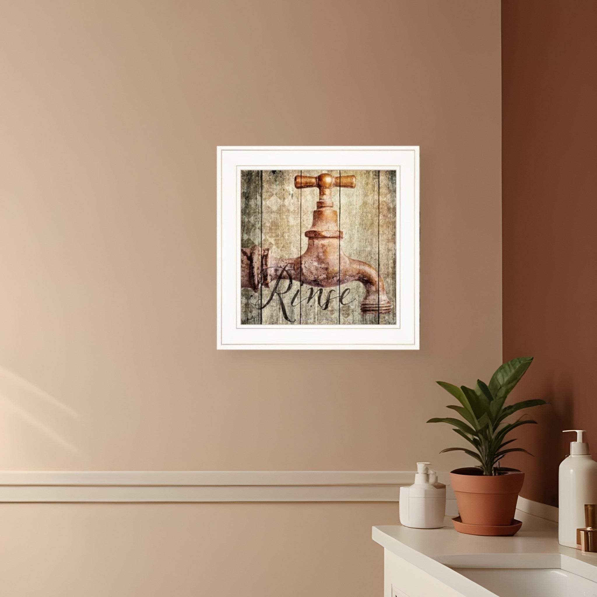 Rinse 1 White Framed Print Wall Art - Homeroots - Flyclothing LLC