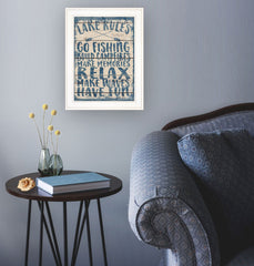 Lake Rules 1 White Framed Print Wall Art - Homeroots