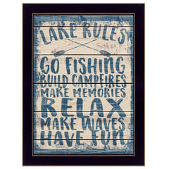 Lake Rules 2 Black Framed Print Wall Art - Homeroots