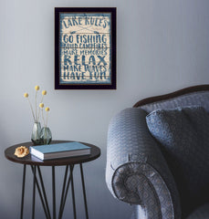 Lake Rules 2 Black Framed Print Wall Art - Homeroots