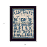 Lake Rules 2 Black Framed Print Wall Art - Homeroots - Flyclothing LLC