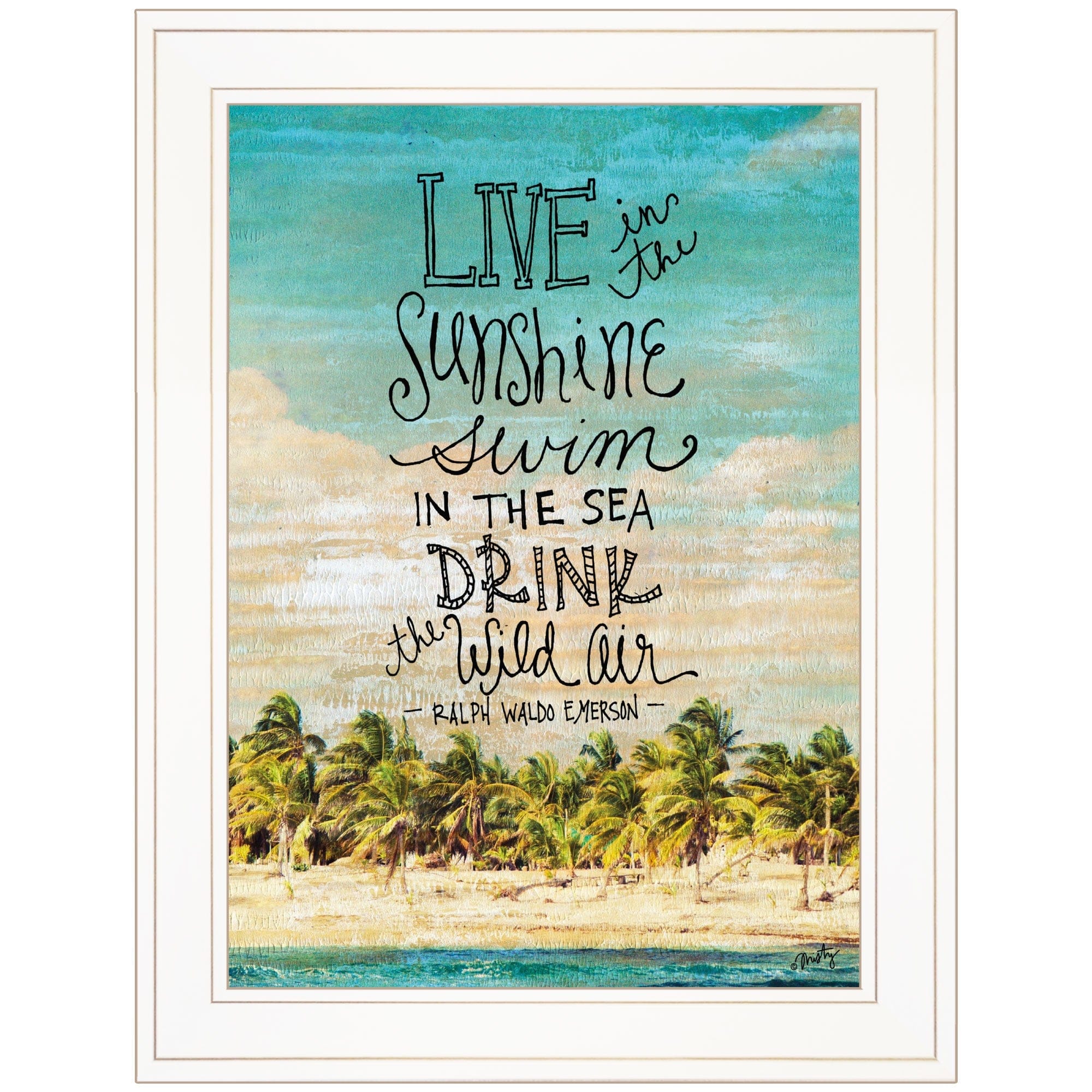 Live in the Sunshine 2 White Framed Print Wall Art - Homeroots