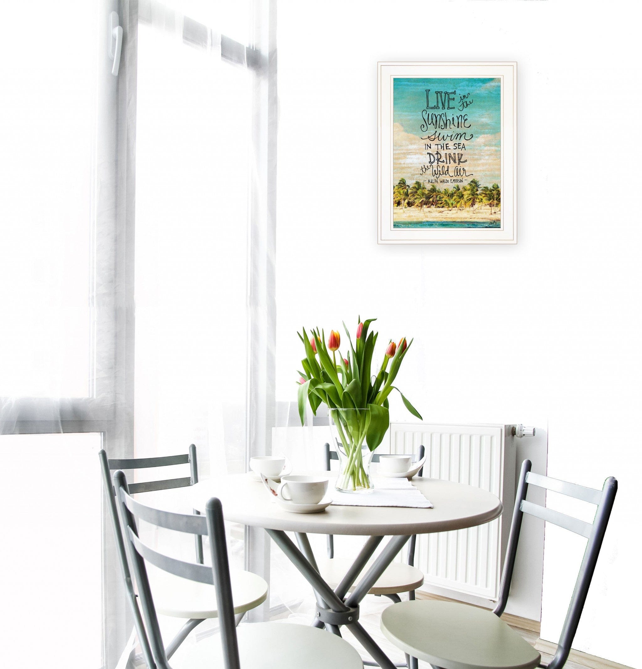 Live in the Sunshine 2 White Framed Print Wall Art - Homeroots