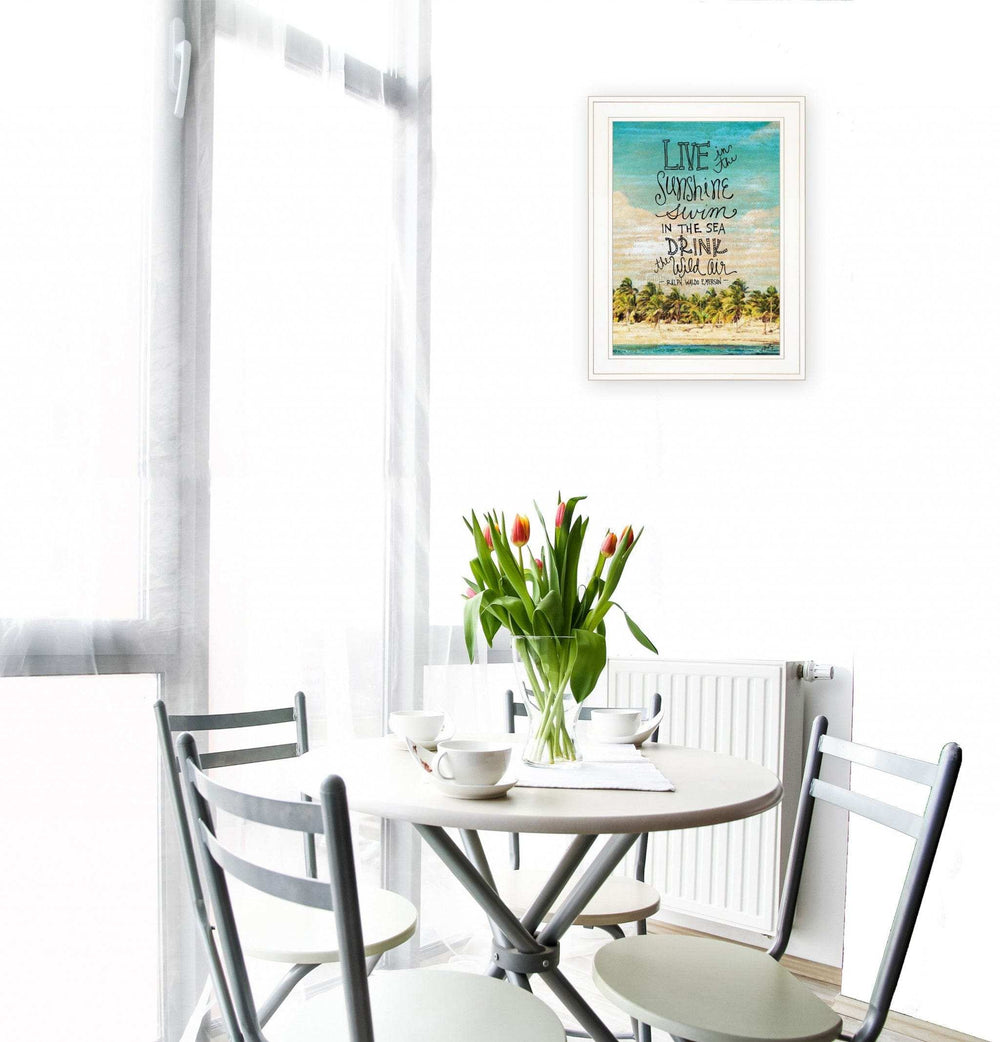 Live in the Sunshine 2 White Framed Print Wall Art - Homeroots - Flyclothing LLC