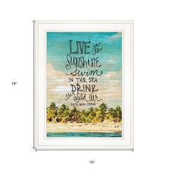 Live in the Sunshine 2 White Framed Print Wall Art - Homeroots