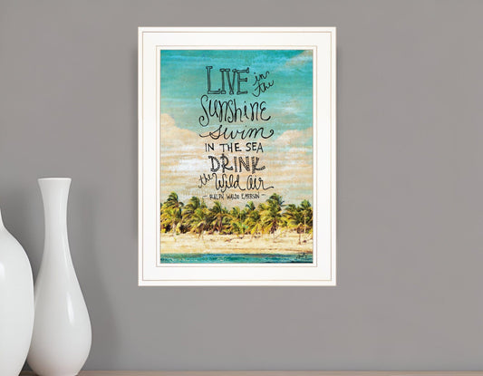 Live in the Sunshine 2 White Framed Print Wall Art - Homeroots