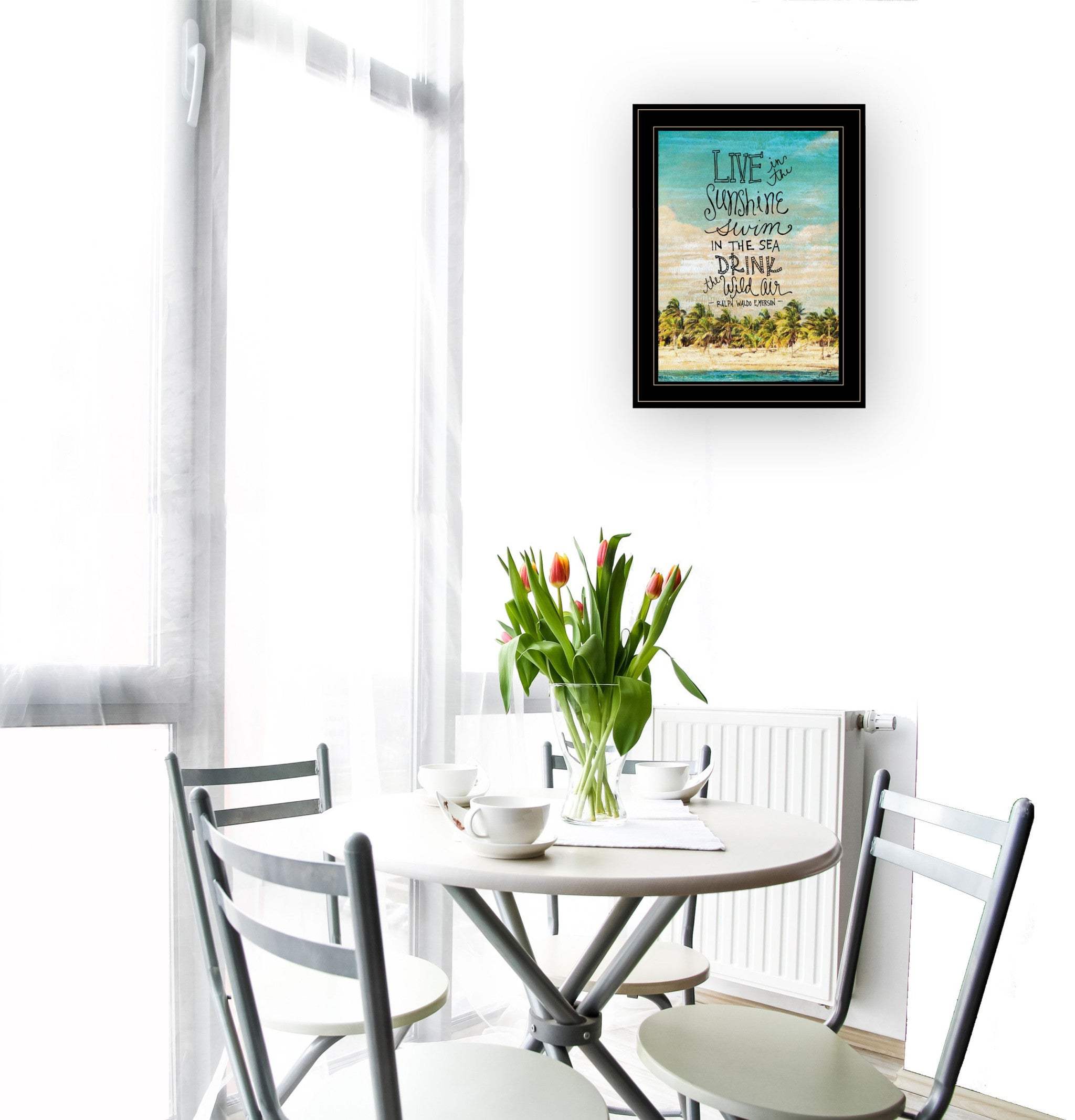 Live in the Sunshine 3 Black Framed Print Wall Art - Homeroots - Flyclothing LLC