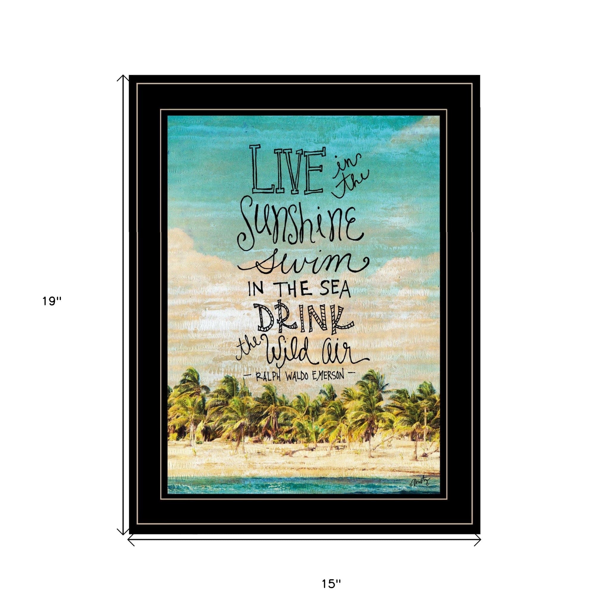 Live in the Sunshine 3 Black Framed Print Wall Art - Homeroots