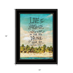 Live in the Sunshine 3 Black Framed Print Wall Art - Homeroots