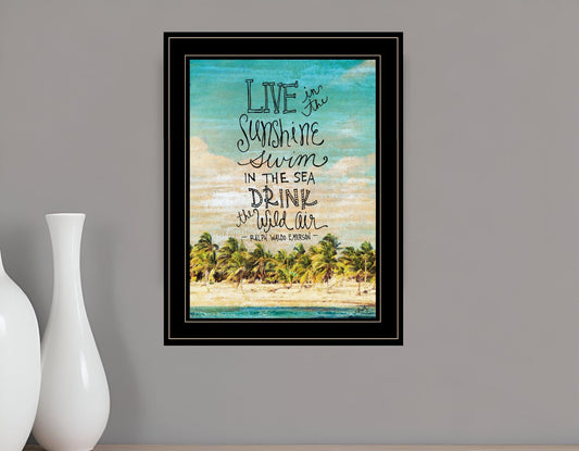 Live in the Sunshine 3 Black Framed Print Wall Art - Homeroots