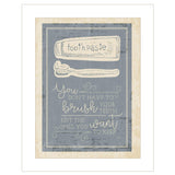 Brush Teeth 1 White Framed Print Wall Art - Homeroots - Flyclothing LLC