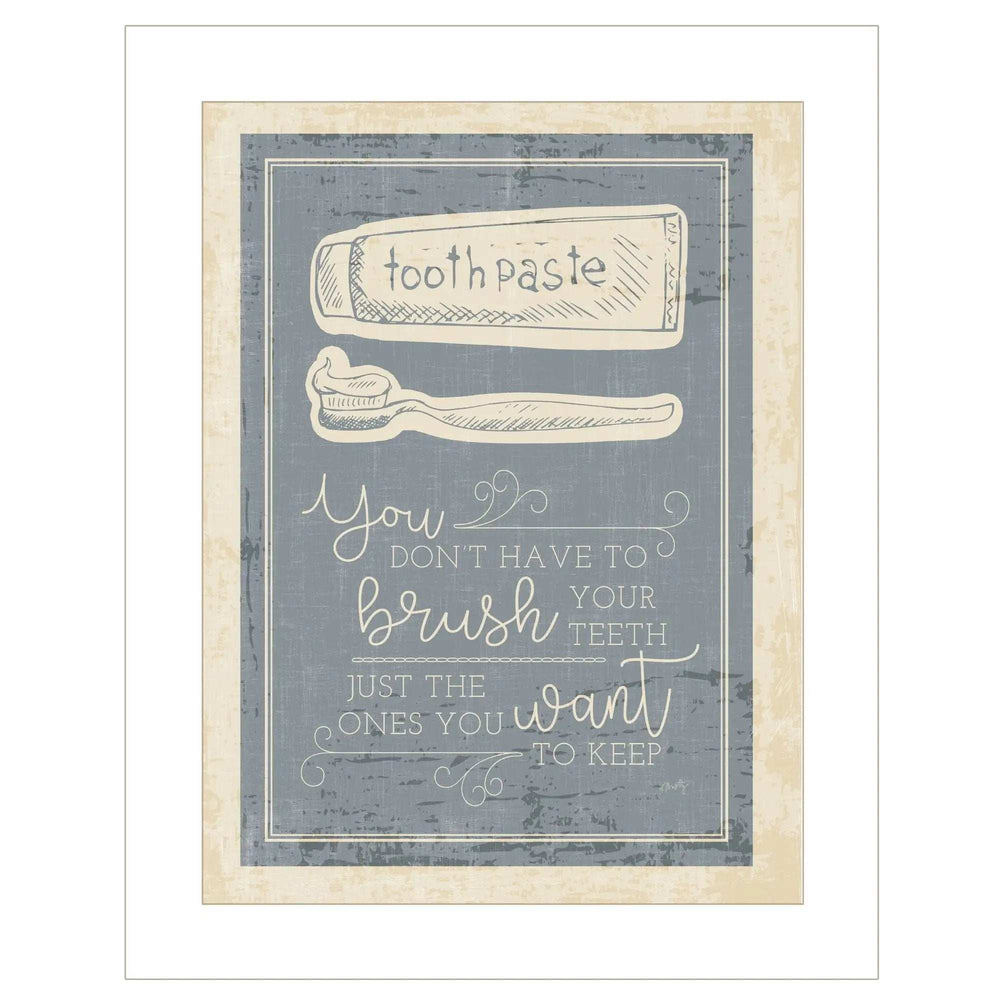 Brush Teeth 1 White Framed Print Wall Art - Homeroots - Flyclothing LLC