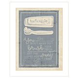 Brush Teeth 1 White Framed Print Wall Art - Homeroots