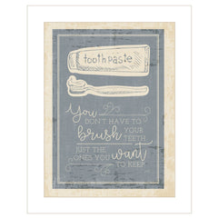 Brush Teeth 1 White Framed Print Wall Art - Homeroots
