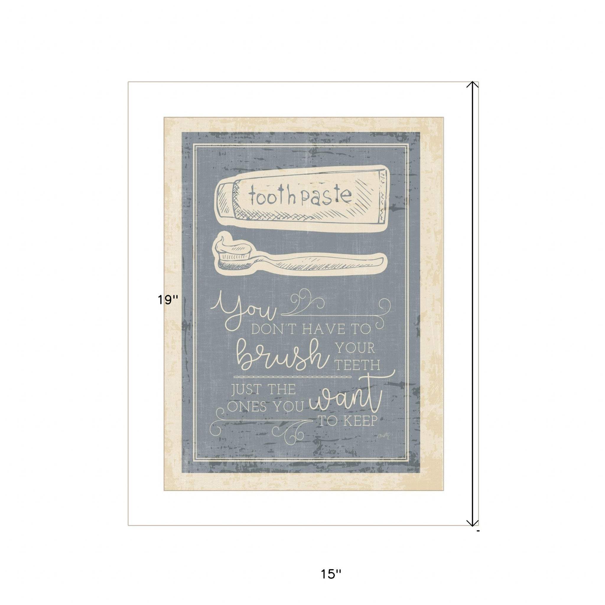 Brush Teeth 1 White Framed Print Wall Art - Homeroots - Flyclothing LLC