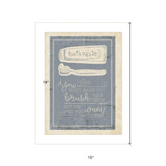 Brush Teeth 1 White Framed Print Wall Art - Homeroots