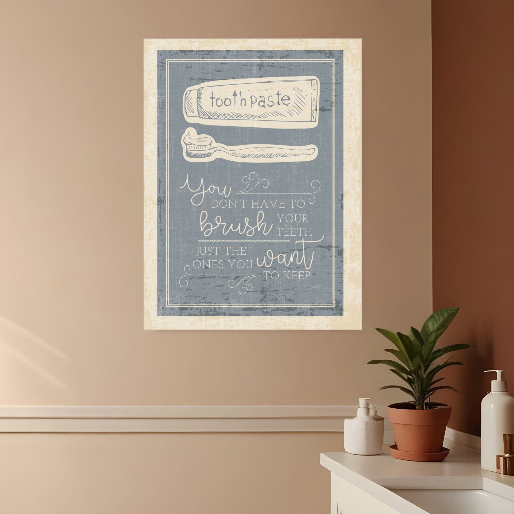 Brush Teeth 1 White Framed Print Wall Art - Homeroots