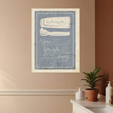 Brush Teeth 1 White Framed Print Wall Art - Homeroots - Flyclothing LLC