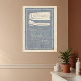 Brush Teeth 1 White Framed Print Wall Art - Homeroots