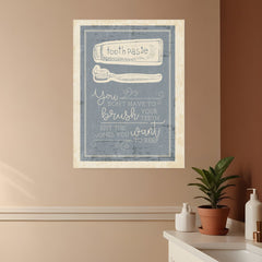 Brush Teeth 1 White Framed Print Wall Art - Homeroots