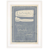 Brush Teeth 2 White Framed Print Wall Art - Homeroots - Flyclothing LLC