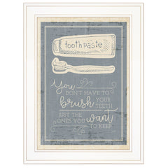 Brush Teeth 2 White Framed Print Wall Art - Homeroots
