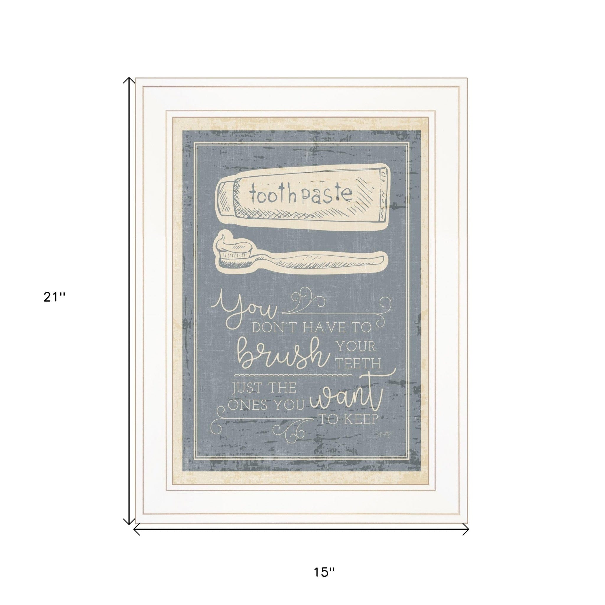 Brush Teeth 2 White Framed Print Wall Art - Homeroots