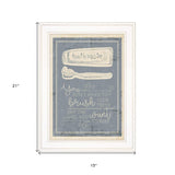 Brush Teeth 2 White Framed Print Wall Art - Homeroots - Flyclothing LLC
