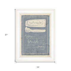 Brush Teeth 2 White Framed Print Wall Art - Homeroots