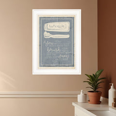 Brush Teeth 2 White Framed Print Wall Art - Homeroots