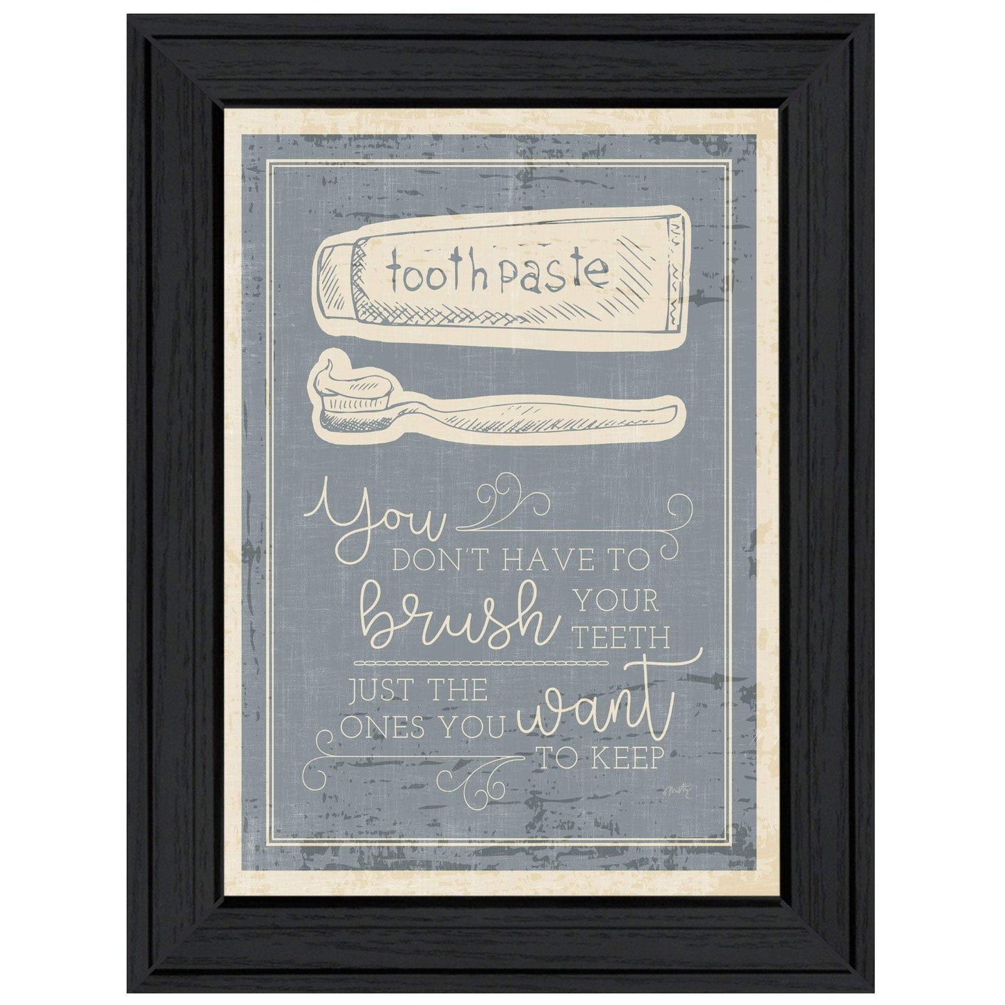 Brush Teeth 3 Black Framed Print Wall Art - Homeroots - Flyclothing LLC
