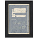 Brush Teeth 3 Black Framed Print Wall Art - Homeroots - Flyclothing LLC