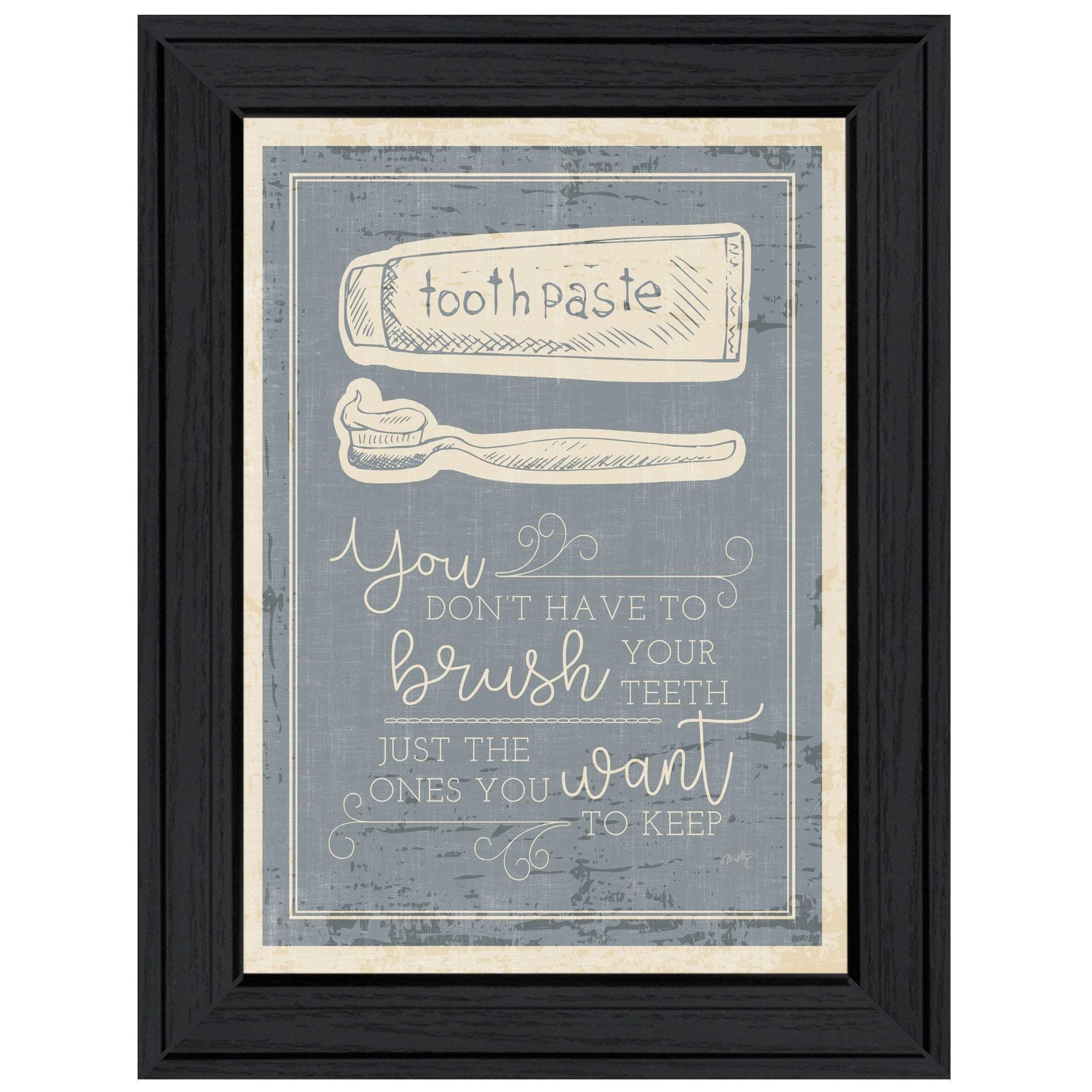 Brush Teeth 3 Black Framed Print Wall Art - Homeroots - Flyclothing LLC